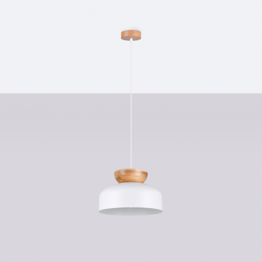 Chandelier on a string MARION 1xE27/15W/230V d. 29,5 cm white