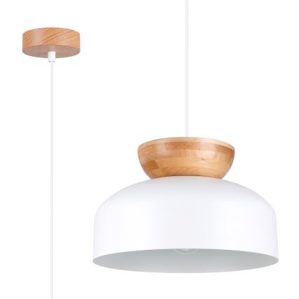 Chandelier on a string MARION 1xE27/15W/230V d. 29,5 cm white