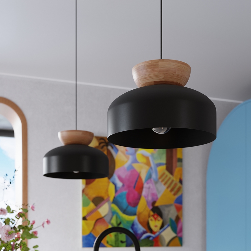 Chandelier on a string MARION 1xE27/15W/230V d. 29,5 cm black