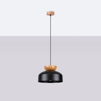 Chandelier on a string MARION 1xE27/15W/230V d. 29,5 cm black