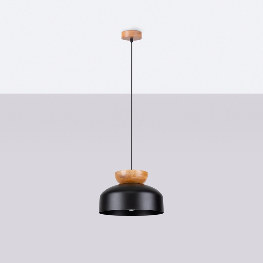 Chandelier on a string MARION 1xE27/15W/230V d. 29,5 cm black