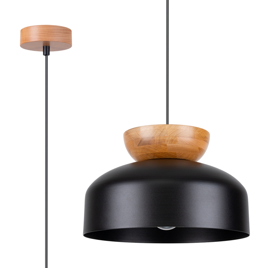 Chandelier on a string MARION 1xE27/15W/230V d. 29,5 cm black