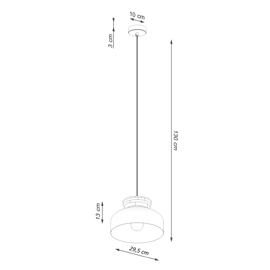 Chandelier on a string MARION 1xE27/15W/230V d. 29,5 cm black