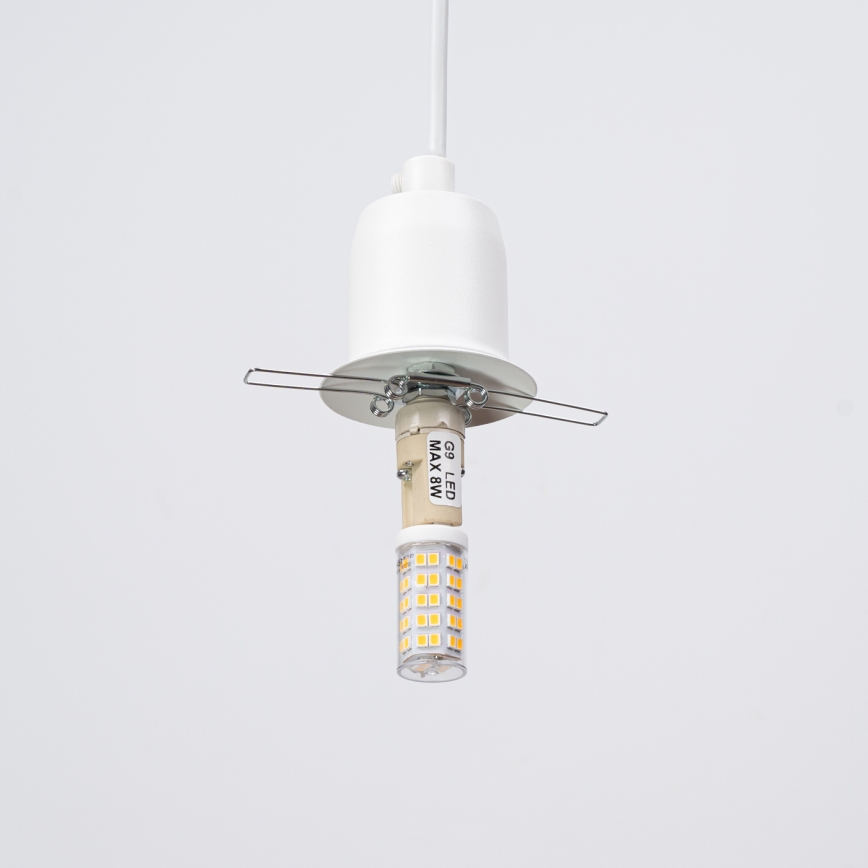 Chandelier on a string HYPERION 1xG9/8W/230V white