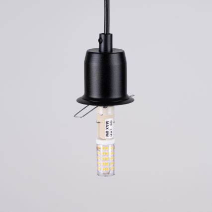 Chandelier on a string HYPERION 1xG9/8W/230V black