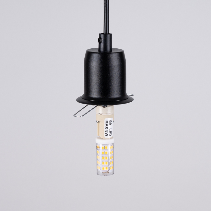 Chandelier on a string HYPERION 1xG9/8W/230V black