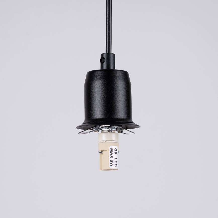 Chandelier on a string HYPERION 1xG9/8W/230V black