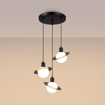 Chandelier on a string HYPERION 3xG9/8W/230V black