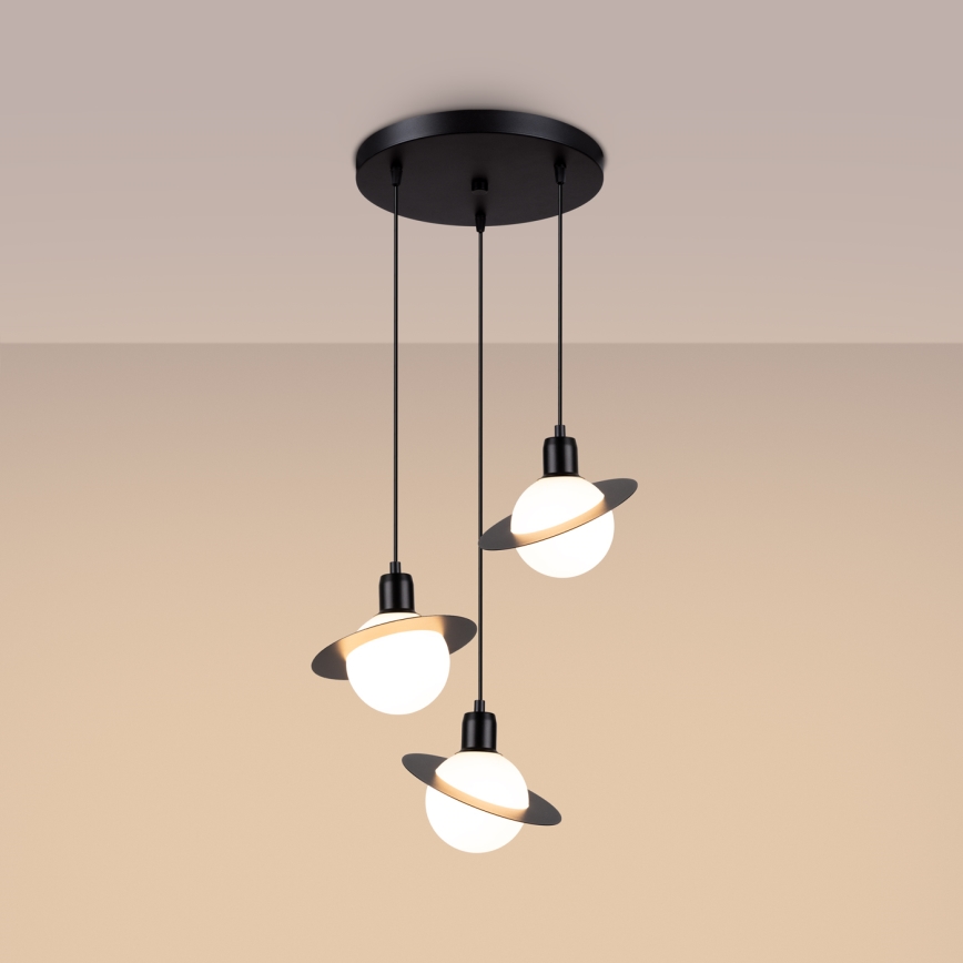 Chandelier on a string HYPERION 3xG9/8W/230V black