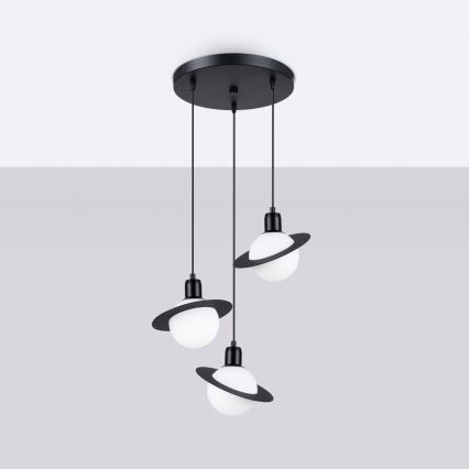 Chandelier on a string HYPERION 3xG9/8W/230V black