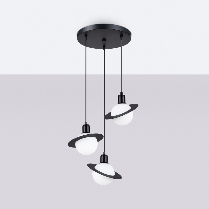 Chandelier on a string HYPERION 3xG9/8W/230V black