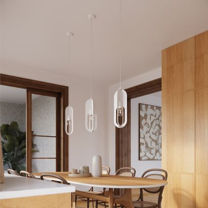 Chandelier on a string NICUS 1xE27/15W/230V white