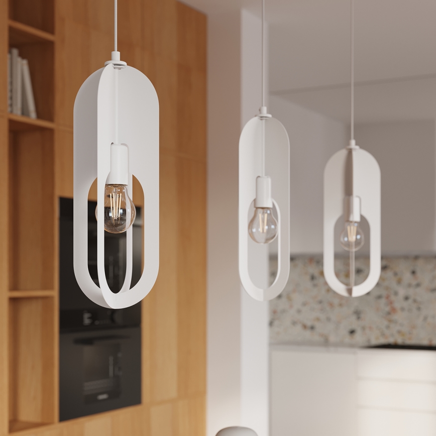 Chandelier on a string NICUS 1xE27/15W/230V white