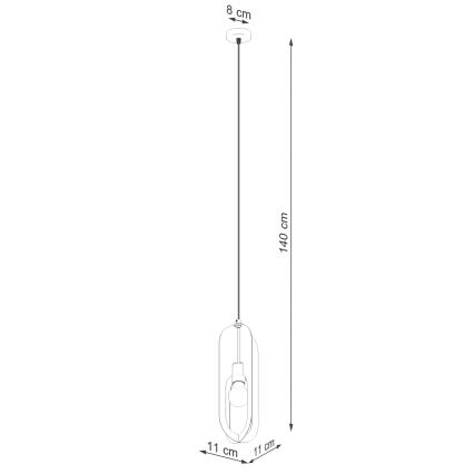 Chandelier on a string NICUS 1xE27/15W/230V white