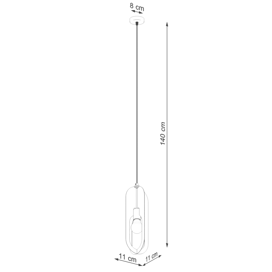 Chandelier on a string NICUS 1xE27/15W/230V white