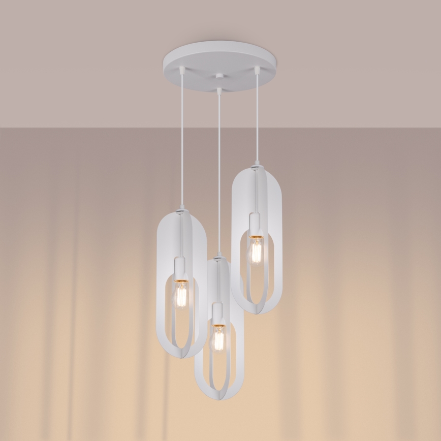 Chandelier on a string NICUS 3xE27/15W/230V white