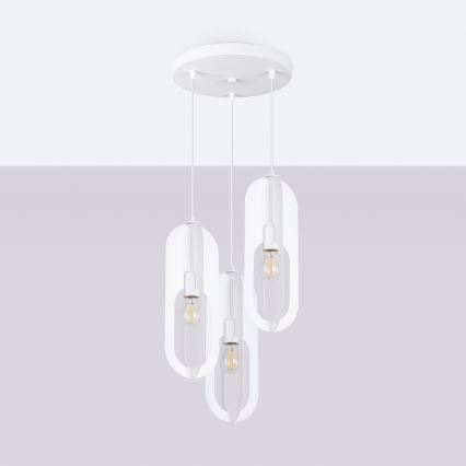 Chandelier on a string NICUS 3xE27/15W/230V white