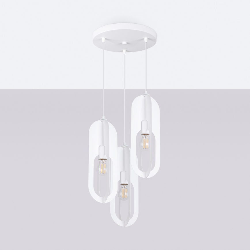 Chandelier on a string NICUS 3xE27/15W/230V white
