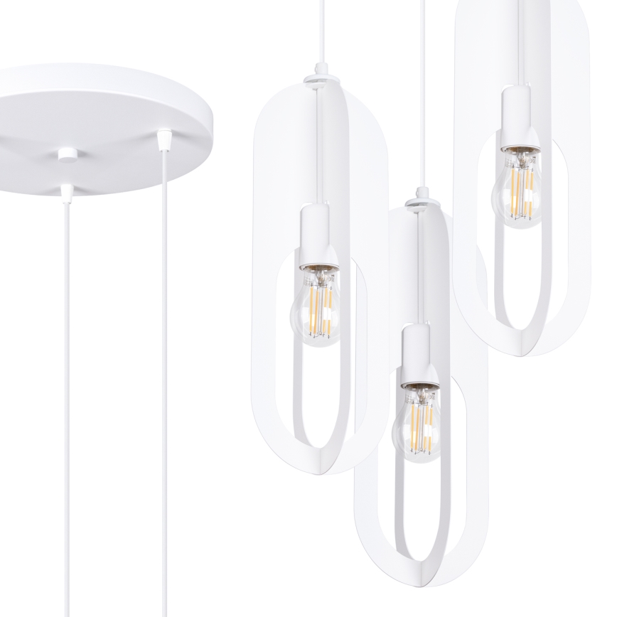 Chandelier on a string NICUS 3xE27/15W/230V white