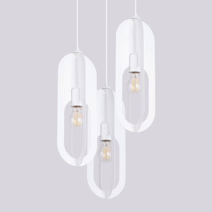 Chandelier on a string NICUS 3xE27/15W/230V white