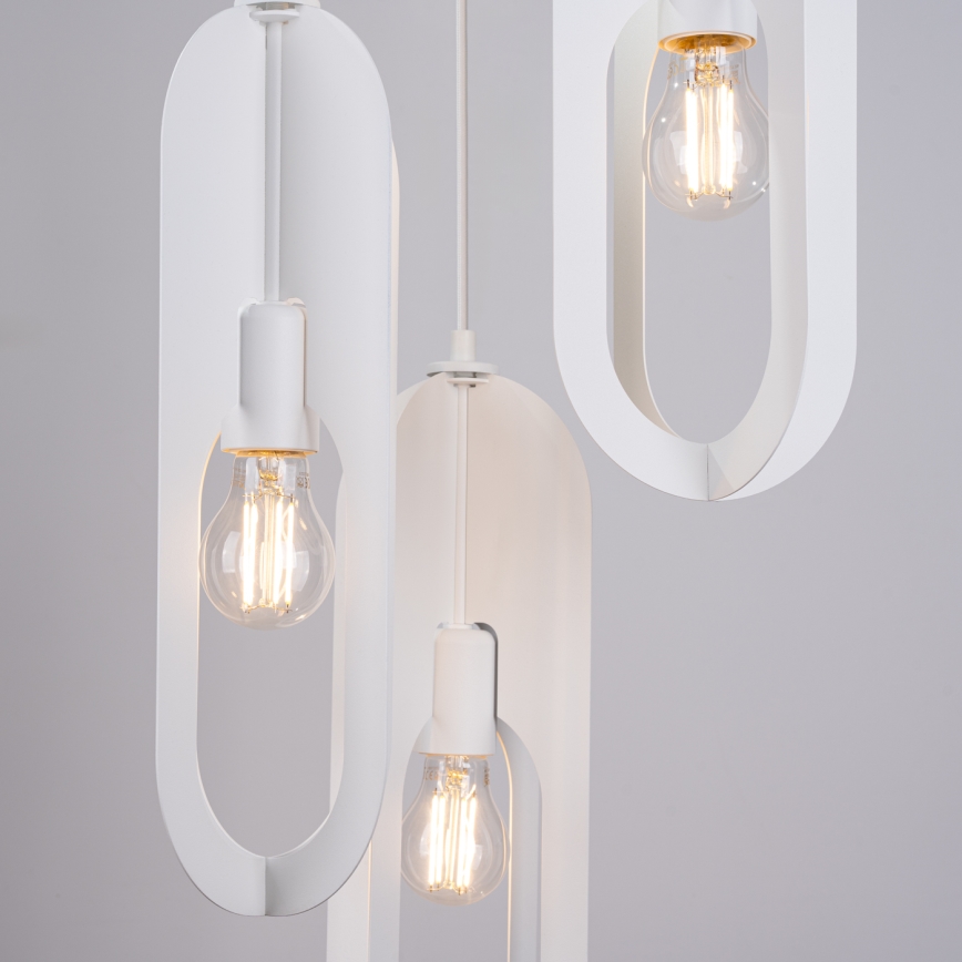 Chandelier on a string NICUS 3xE27/15W/230V white