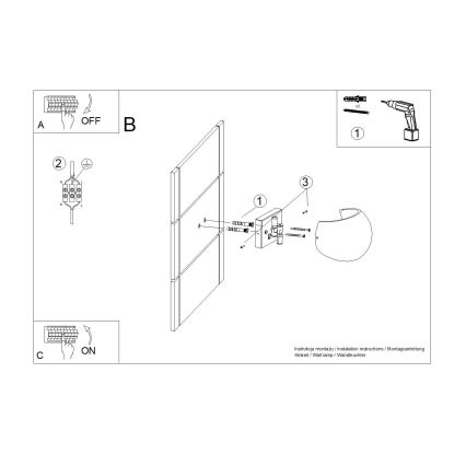 Wall light GLOBE 2xG9/8W/230V concrete/grey