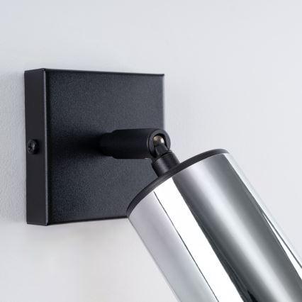 Wall spotlight WINX 1xGU10/10W/230V black/shiny chrome
