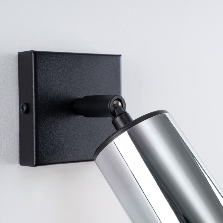 Wall spotlight WINX 1xGU10/10W/230V black/shiny chrome