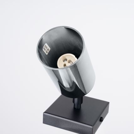 Wall spotlight WINX 1xGU10/10W/230V black/shiny chrome
