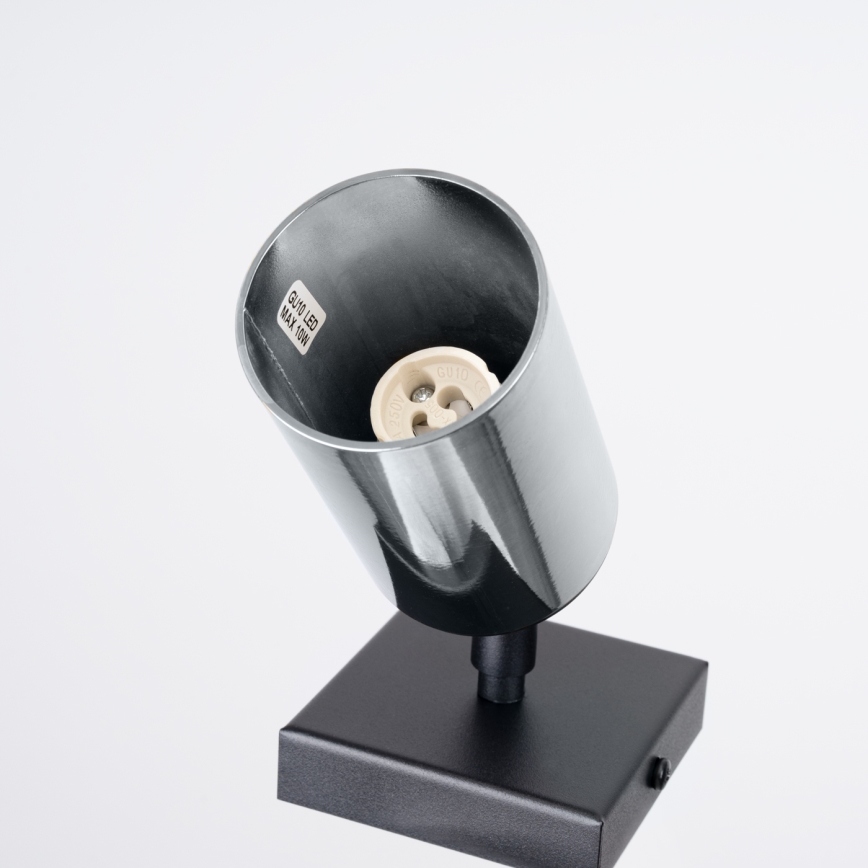 Wall spotlight WINX 1xGU10/10W/230V black/shiny chrome