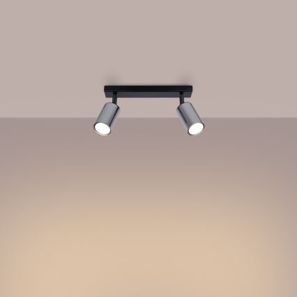 Spotlight WINX 2xGU10/10W/230V black/shiny chrome