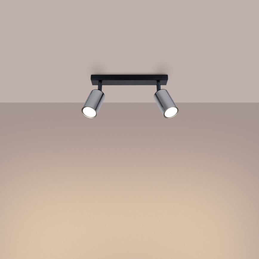Spotlight WINX 2xGU10/10W/230V black/shiny chrome