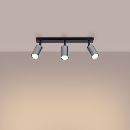 Spotlight WINX 3xGU10/10W/230V black/shiny chrome