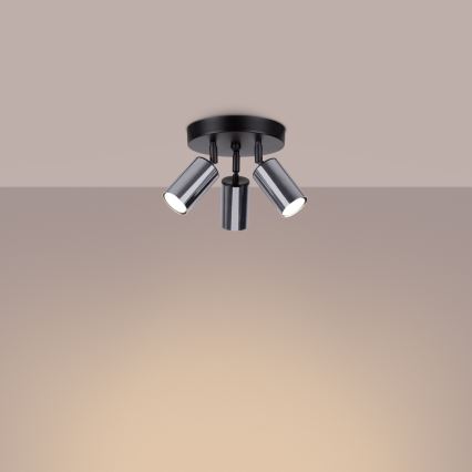 Spotlight WINX 3xGU10/10W/230V black/shiny chrome