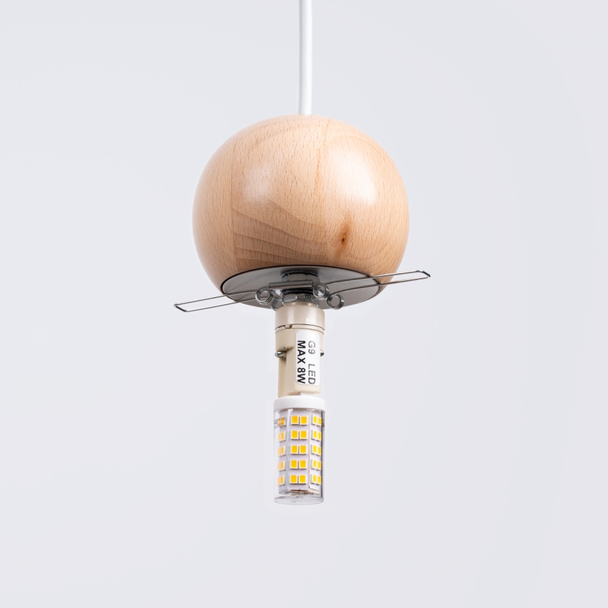 Chandelier on a string PEKKA 1xG9/8W/230V white