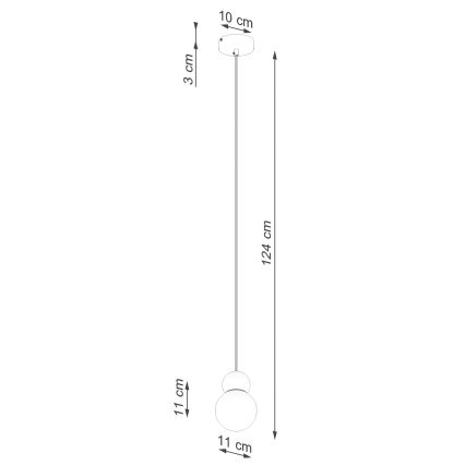 Chandelier on a string PEKKA 1xG9/8W/230V white