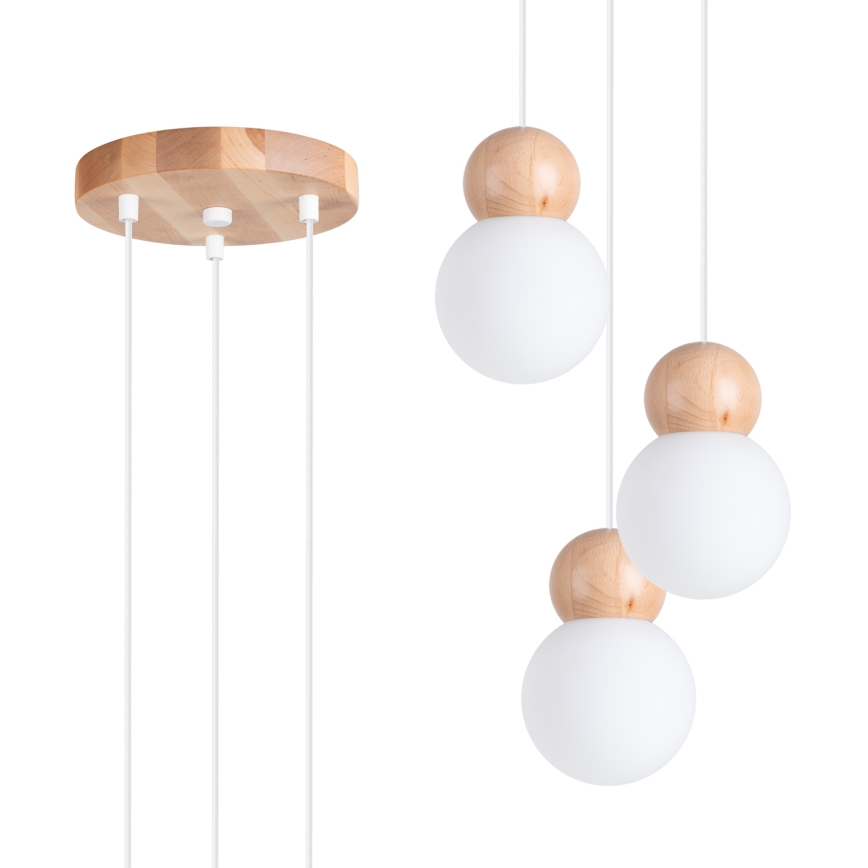 Chandelier on a string PEKKA 3xG9/8W/230V white