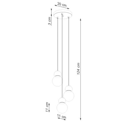 Chandelier on a string PEKKA 3xG9/8W/230V white