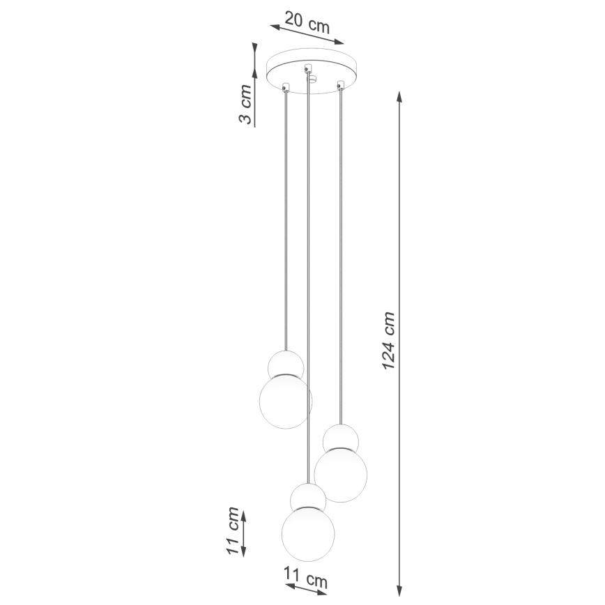Chandelier on a string PEKKA 3xG9/8W/230V white