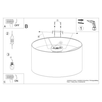 Ceiling light TELESTO 1xE27/15W/230V d. 35 cm white/brown