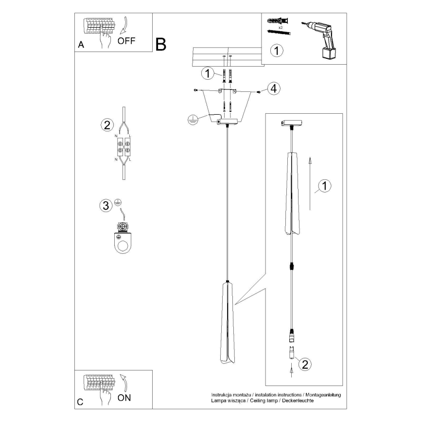 Chandelier on a string PRYSM 1xG9/8W/230V white