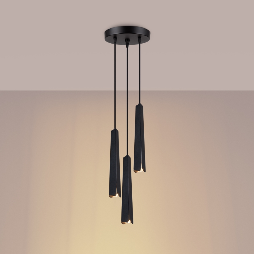 Chandelier on a string PRYSM 3xG9/8W/230V black