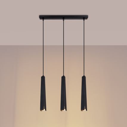 Chandelier on a string PRYSM 3xG9/8W/230V black