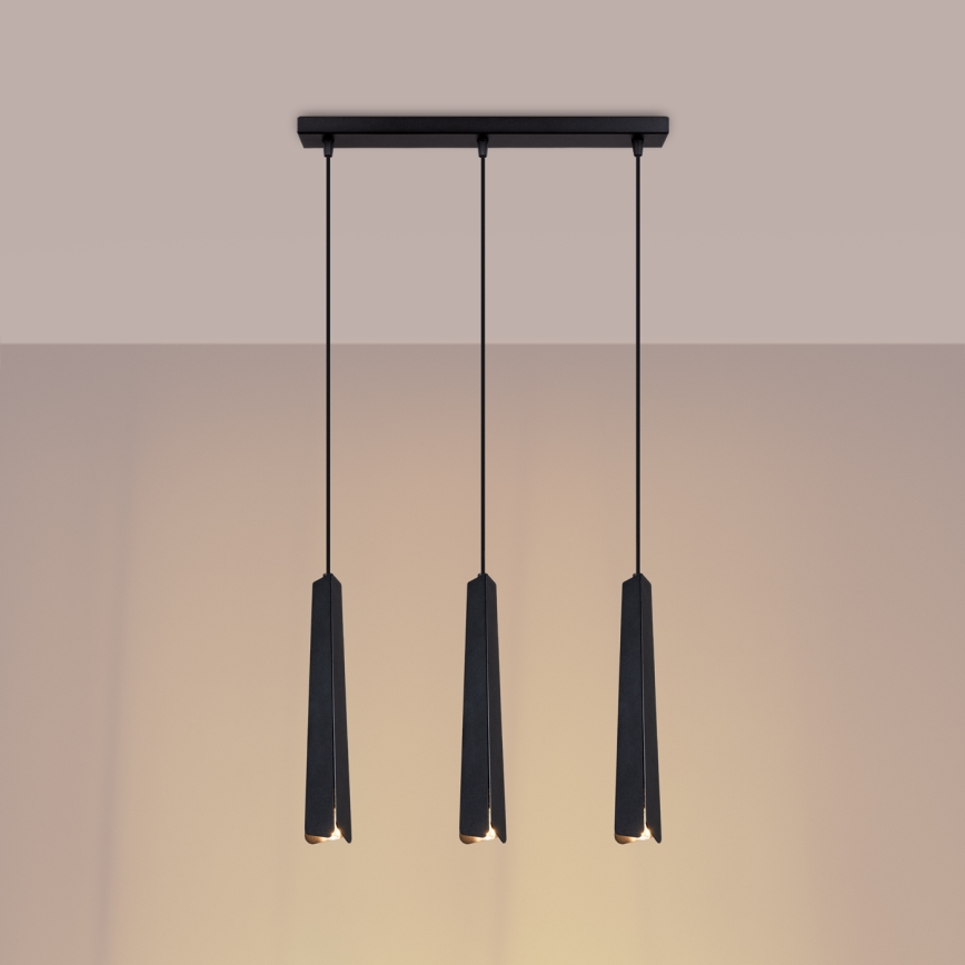 Chandelier on a string PRYSM 3xG9/8W/230V black