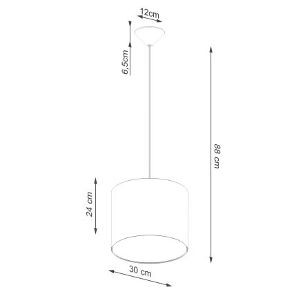 Chandelier on a string NOVA 1xE27/15W/230V d. 30 cm white