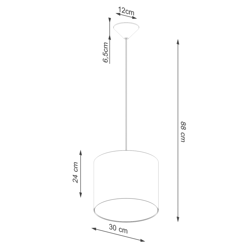 Chandelier on a string NOVA 1xE27/15W/230V d. 30 cm white