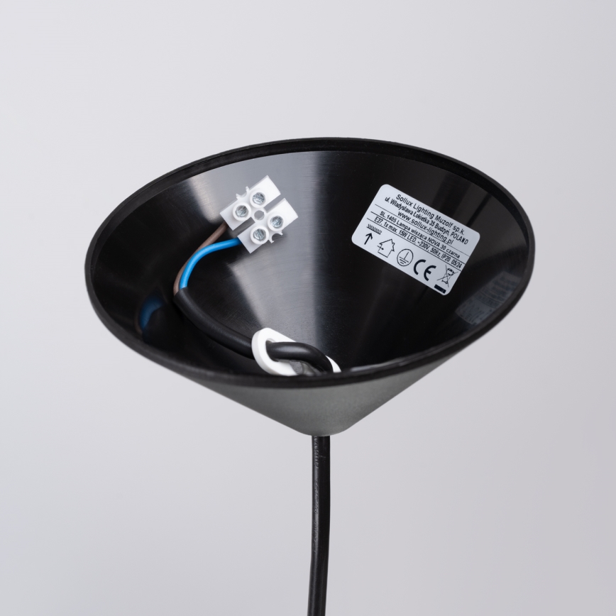 Chandelier on a string NOVA 1xE27/15W/230V d. 30 cm black