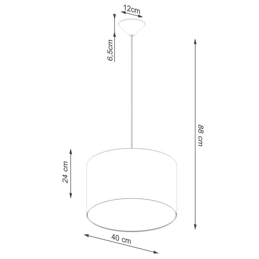 Chandelier on a string NOVA 1xE27/15W/230V d. 40 cm black