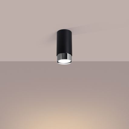 Spotlight NERO 1xGU10/10W/230V 12,5 cm black/shiny chrome