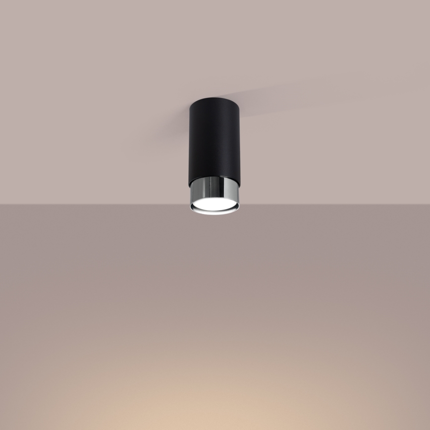 Spotlight NERO 1xGU10/10W/230V 12,5 cm black/shiny chrome